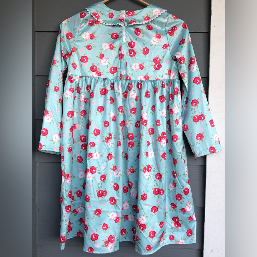 Marie Nicole Clothing Floral Dress Blue Red Flowers Print. — image 2 of 8